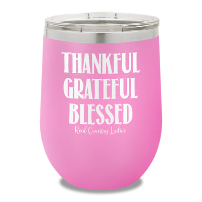 Thankful Grateful Blessed Stemless Wine Cup