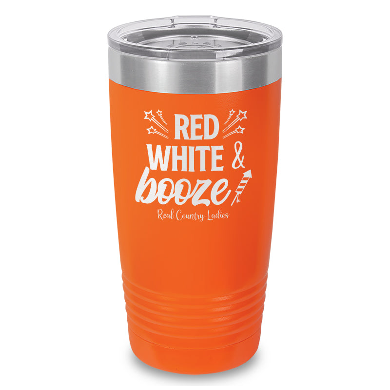 Red White And Booze Laser Etched Tumbler