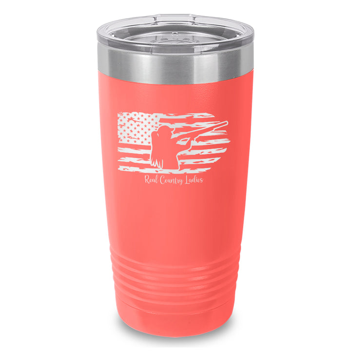 Shotgun USA Flag Laser Etched Tumbler