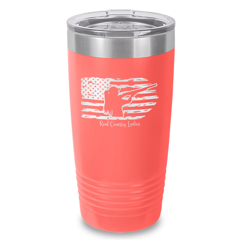 Shotgun USA Flag Laser Etched Tumbler