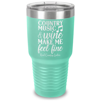 Country Music And Wine Laser Etched Tumbler