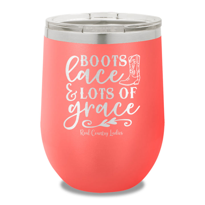 Boots Lace And Lots Of Grace 12oz Stemless Wine Cup