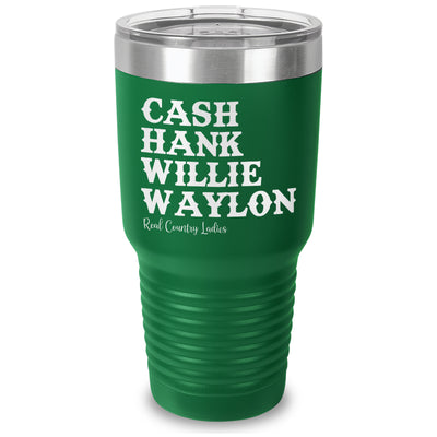 Cash Hank Willie Waylon Laser Etched Tumbler