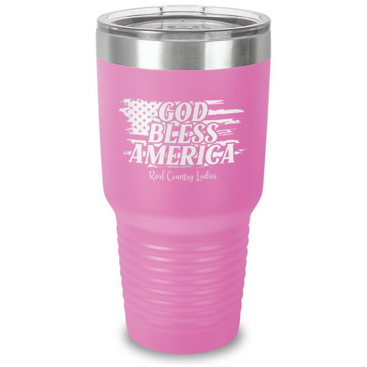 God Bless America Laser Etched Tumbler