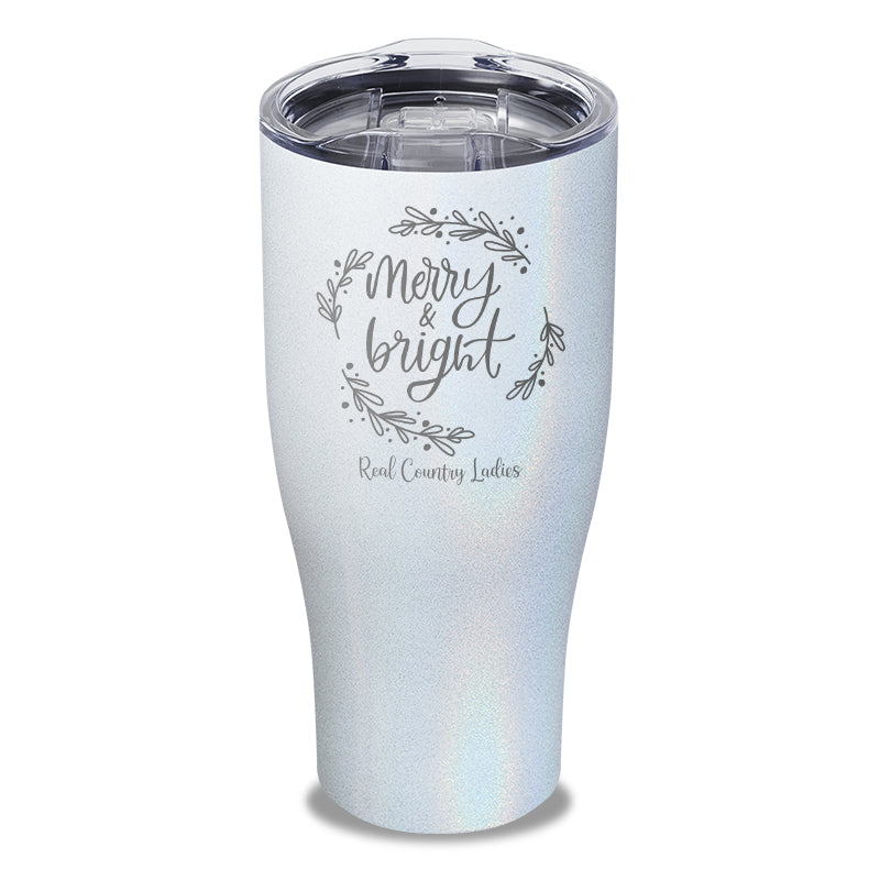 Merry And Bright Laser Etched Tumbler