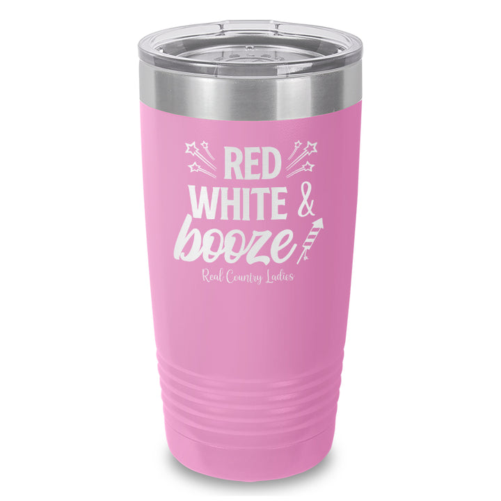 Red White And Booze Laser Etched Tumbler