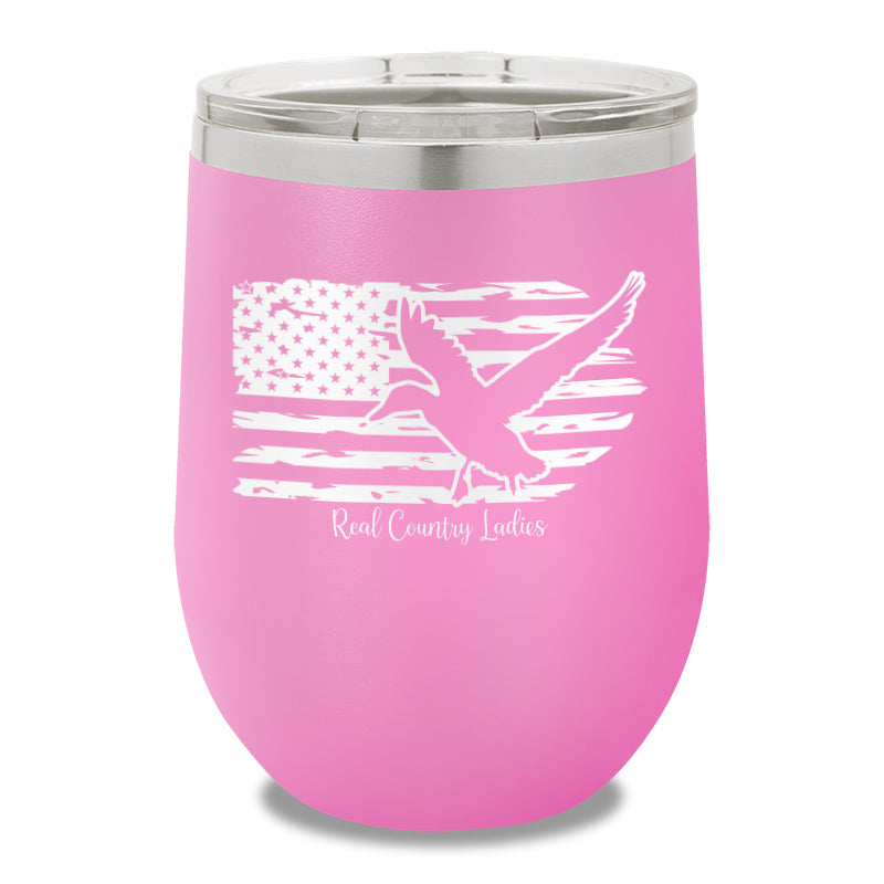 Duck USA Flag 12oz Stemless Wine Cup