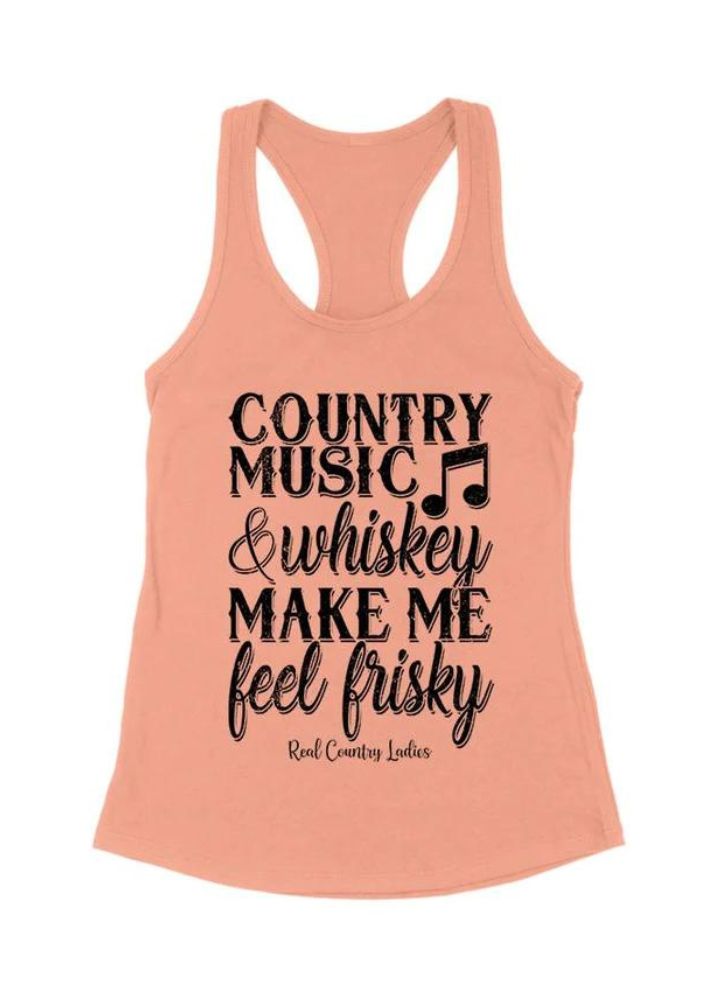 Clearance | Country Music And Whiskey Black Print Front Apparel