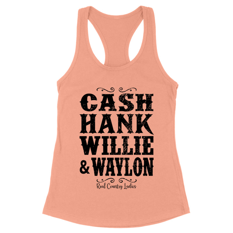 Cash Hank Willie Waylon Black Print Front Apparel