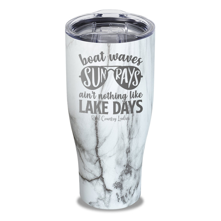 Boat Waves Sun Rays Laser Etched Tumbler