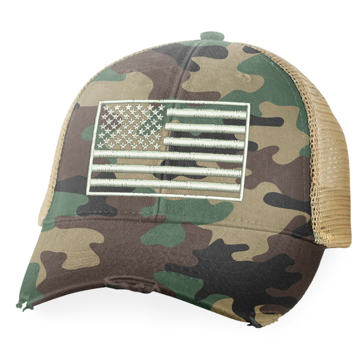 White USA Flag Hat