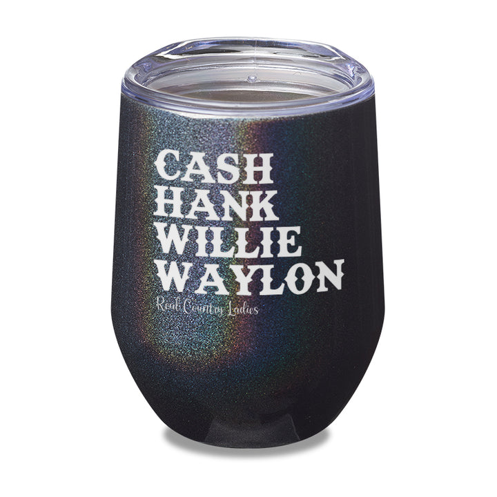 Cash Hank Willie Waylon Laser Etched Tumbler