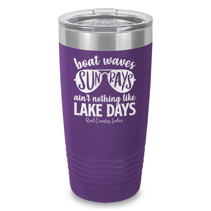 Boat Waves Sun Rays Laser Etched Tumbler