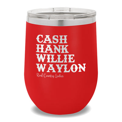 Cash Hank Willie Waylon 12oz Stemless Wine Cup