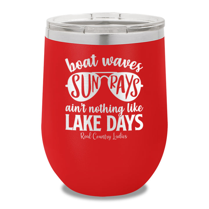 Boat Waves Sun Rays 12oz Stemless Wine Cup