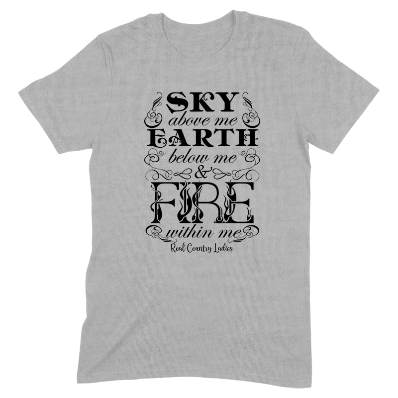 Fire Within Me Black Print Front Apparel