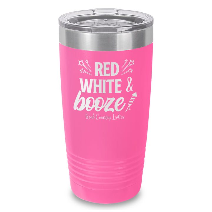 Red White And Booze Laser Etched Tumbler