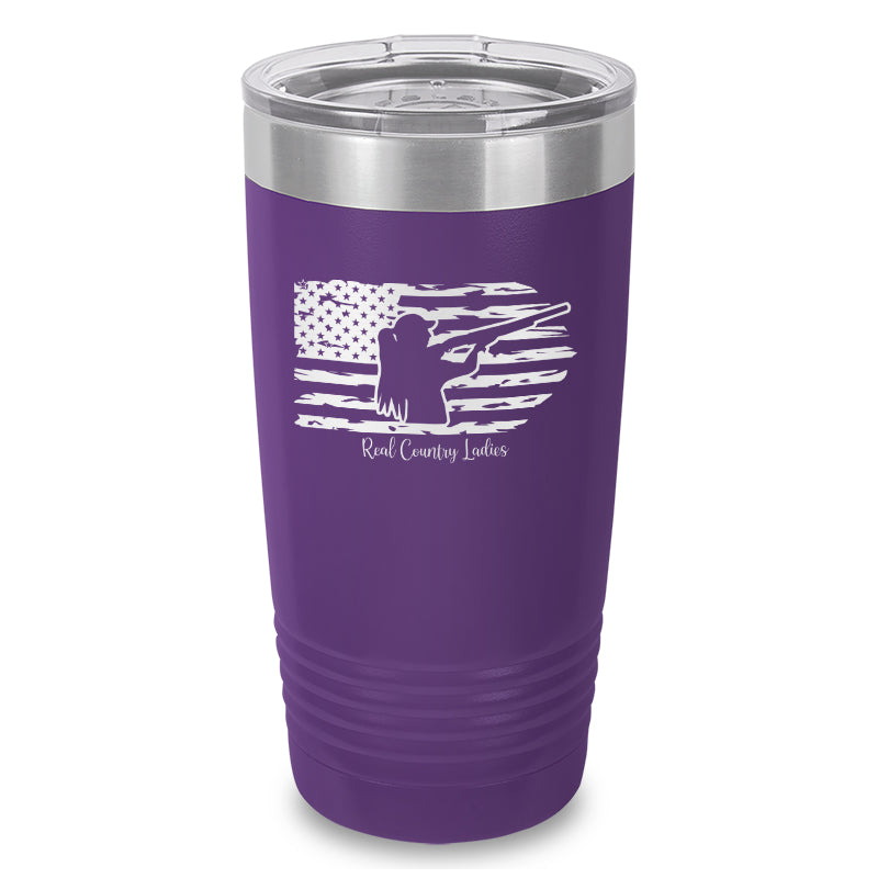 Shotgun USA Flag Laser Etched Tumbler