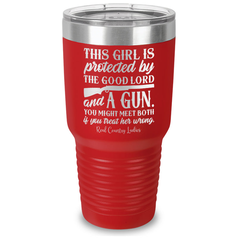 The Good Lord And A Gun Laser Etched Tumbler