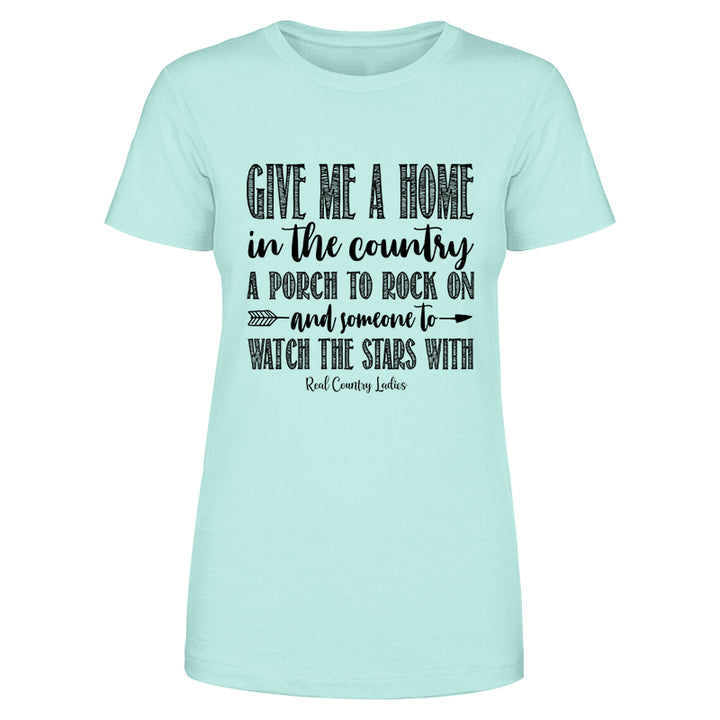 Give Me A Home In The Country Black Print Front Apparel