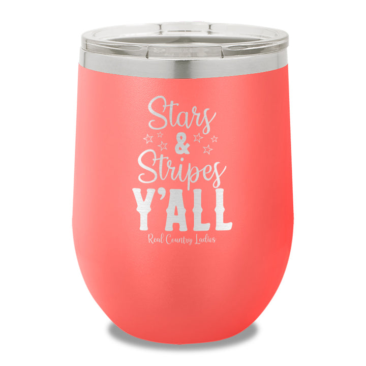 Stars And Stripes Y'all 12oz Stemless Wine Cup