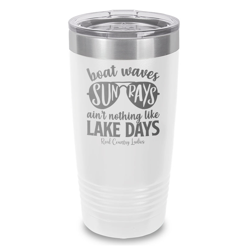 Boat Waves Sun Rays Laser Etched Tumbler