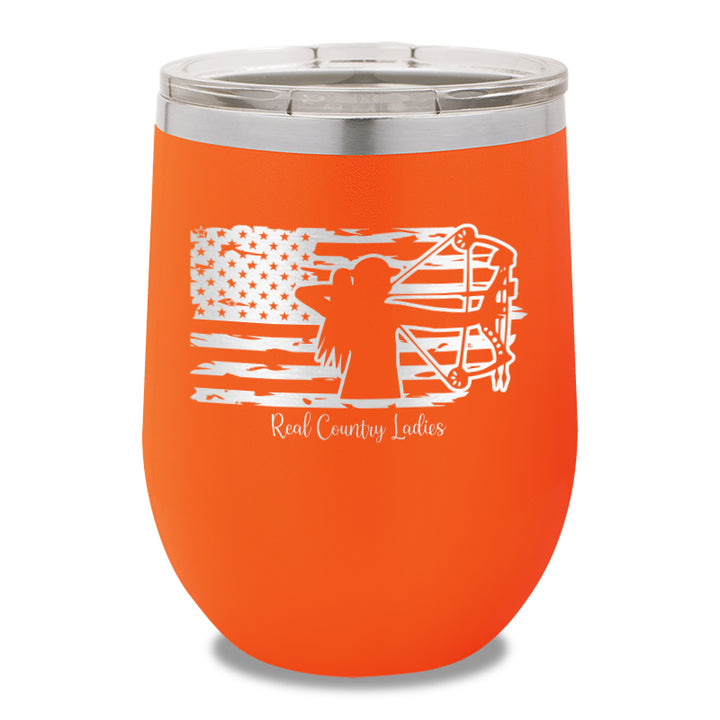 Bow USA Flag 12oz Stemless Wine Cup