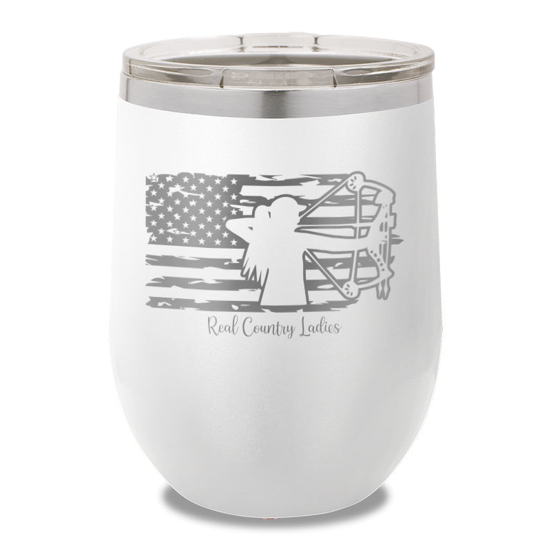 Bow USA Flag 12oz Stemless Wine Cup