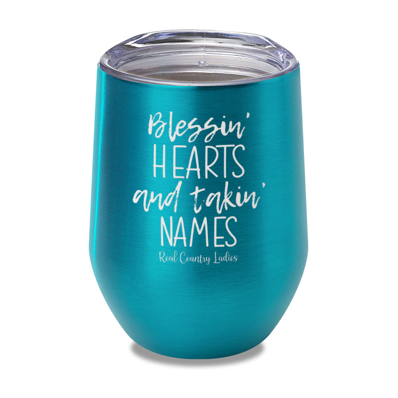 Blessin Hearts And Takin Names Laser Etched Tumbler