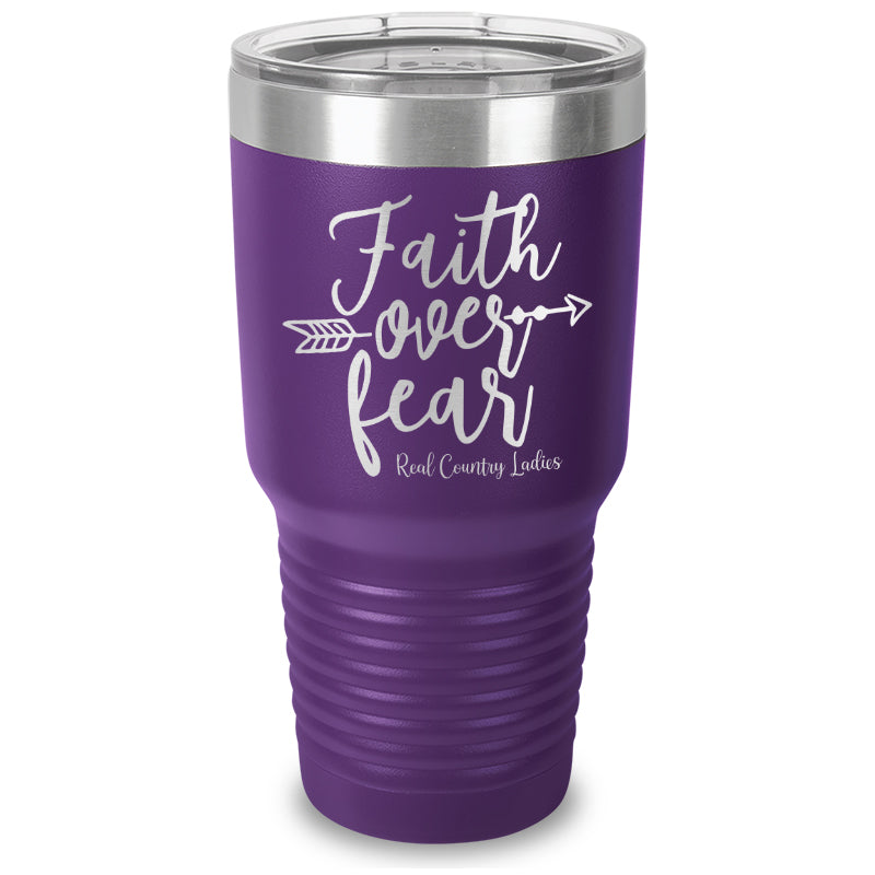 Faith Over Fear Laser Etched Tumbler