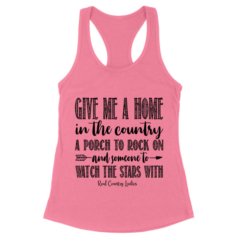 Give Me A Home In The Country Black Print Front Apparel