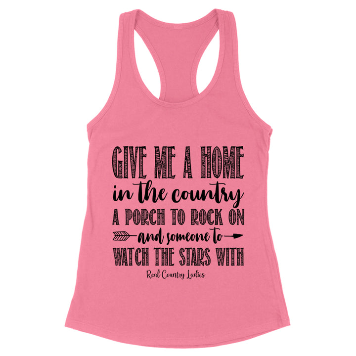 Give Me A Home In The Country Black Print Front Apparel