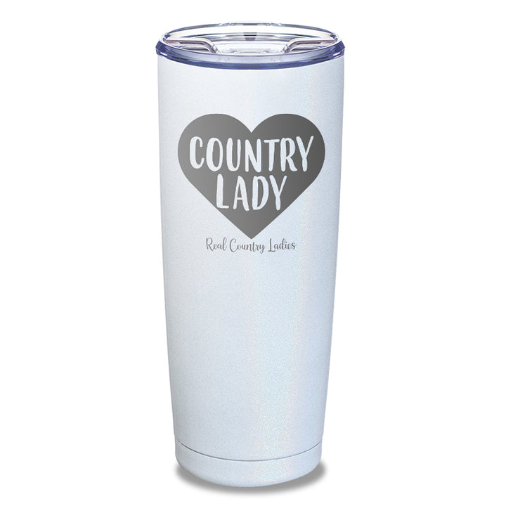 Country Lady Heart Laser Etched Tumbler