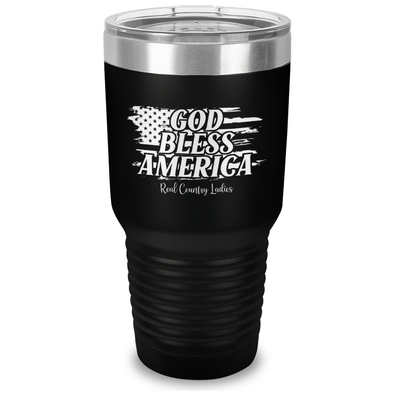 God Bless America Laser Etched Tumbler