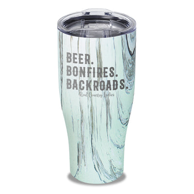 Beer Bonfires Backroads Laser Etched Tumbler