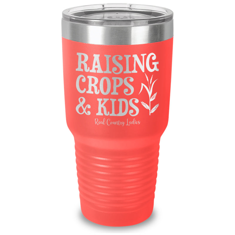 Raising Crops And Kids Laser Etched Tumbler