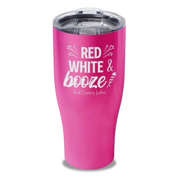 Red White And Booze Laser Etched Tumbler