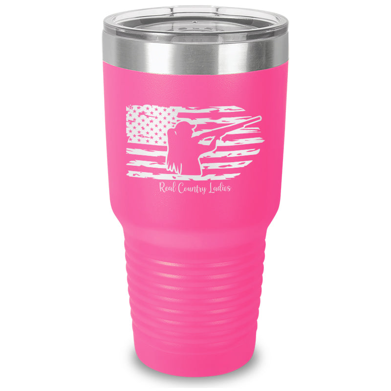 Shotgun USA Flag Laser Etched Tumbler