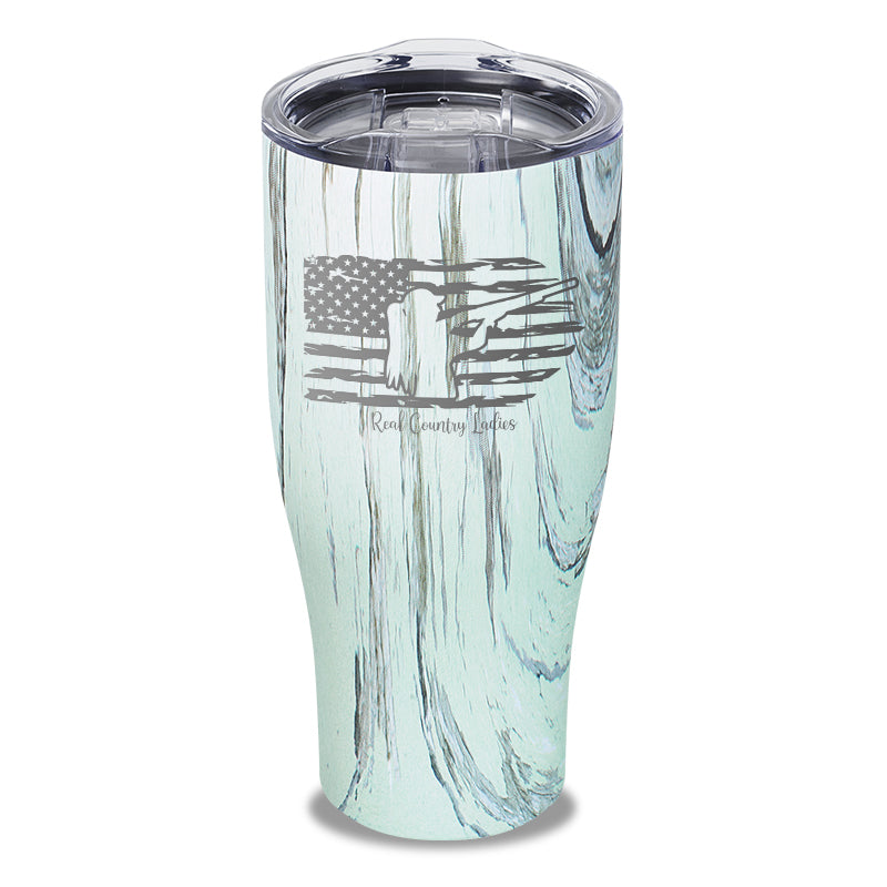 Shotgun USA Flag Laser Etched Tumbler