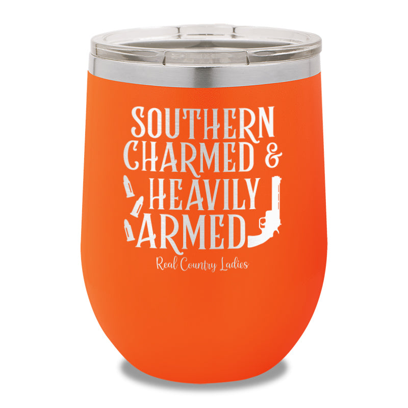 Southern Charmed And Heavily Armed 12oz Stemless Wine Cup