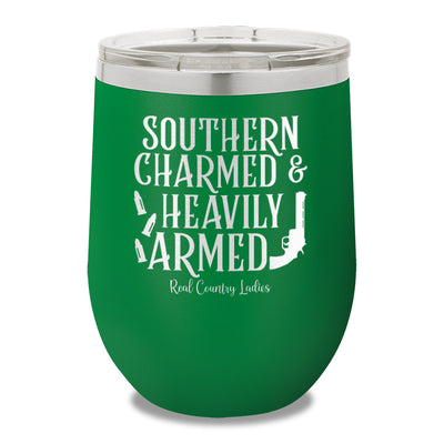 Southern Charmed And Heavily Armed 12oz Stemless Wine Cup