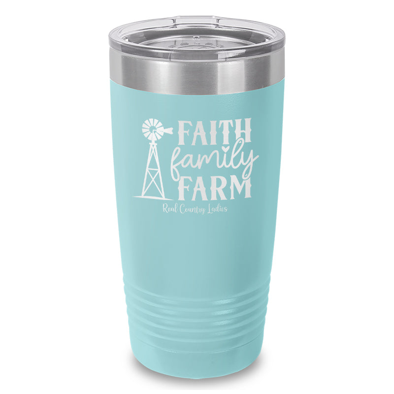 Faith Family Farm Laser Etched Tumbler