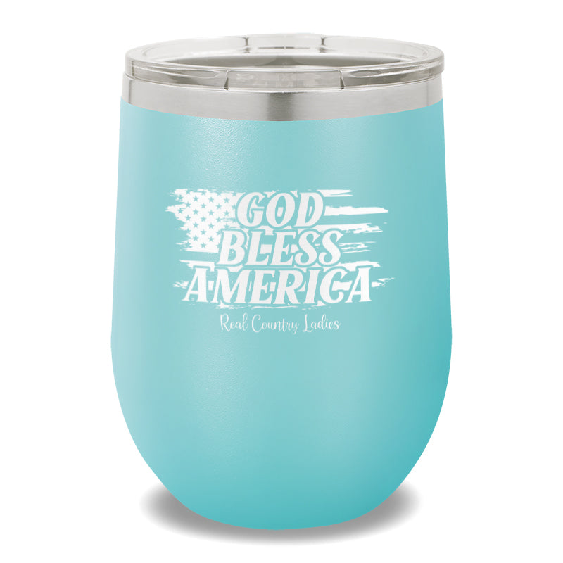 God Bless America 12oz Stemless Wine Cup