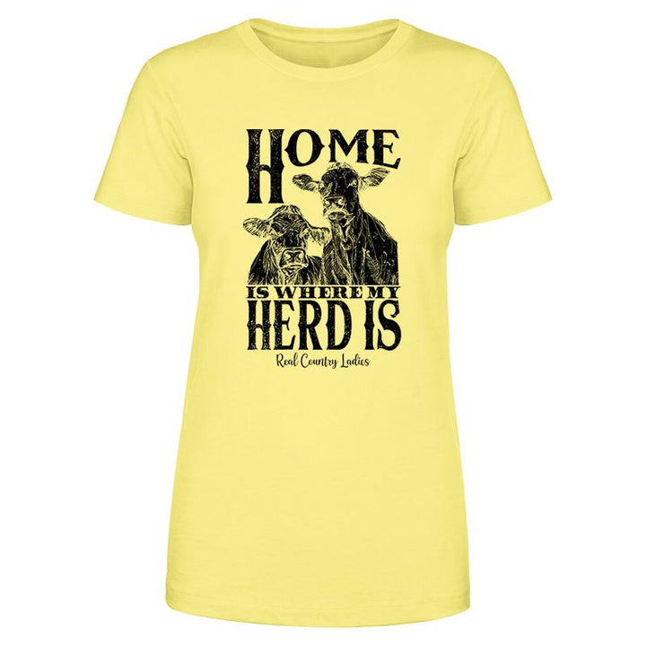 Home Is Where My Herd Is Black Print Front Apparel