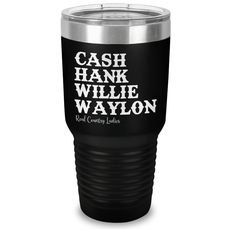 Cash Hank Willie Waylon Laser Etched Tumbler