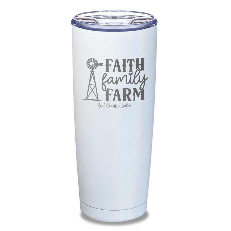 Faith Family Farm Laser Etched Tumbler