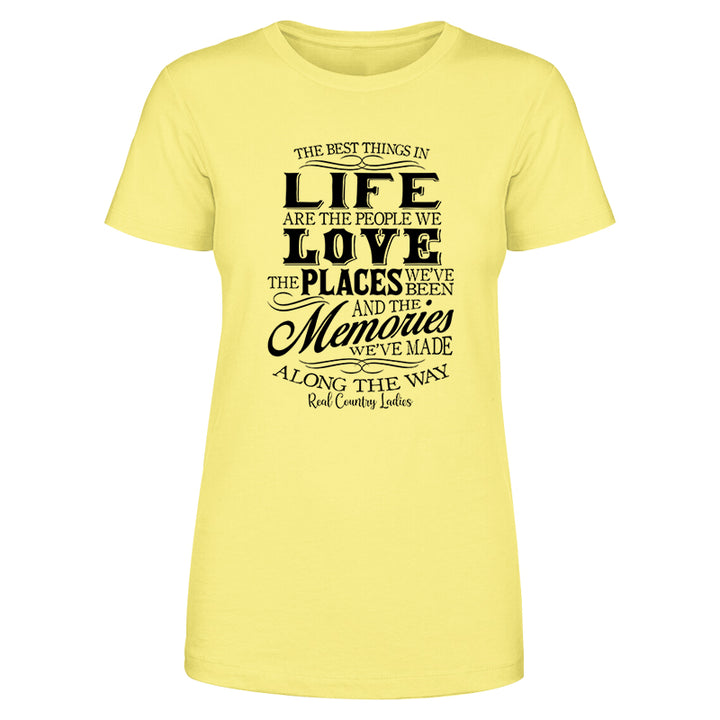 Best Things In Life Black Print Front Apparel