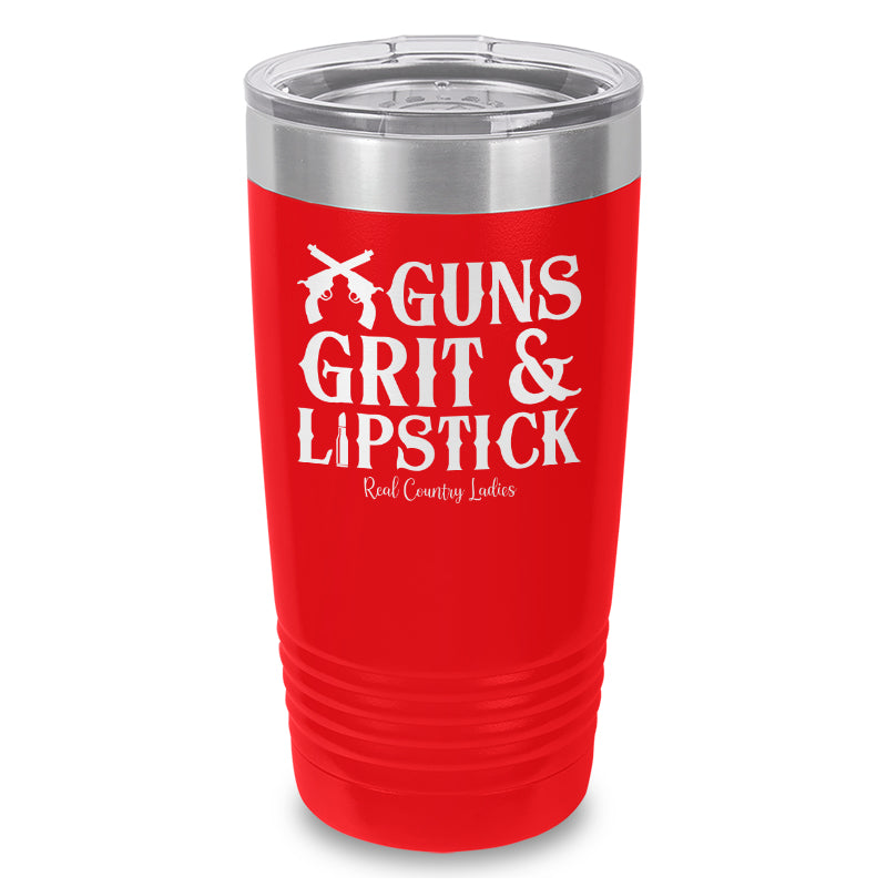 Guns Grit And Lipstick Laser Etched Tumbler