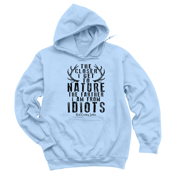 Closer I Get To Nature Black Print Hoodies & Long Sleeves