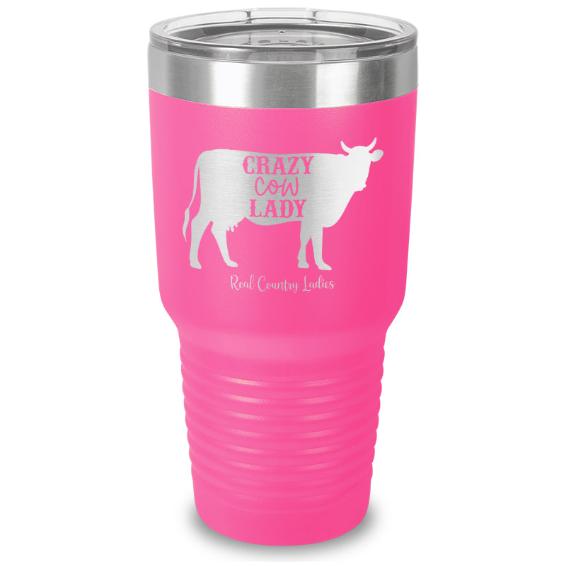 Crazy Cow Lady Laser Etched Tumbler